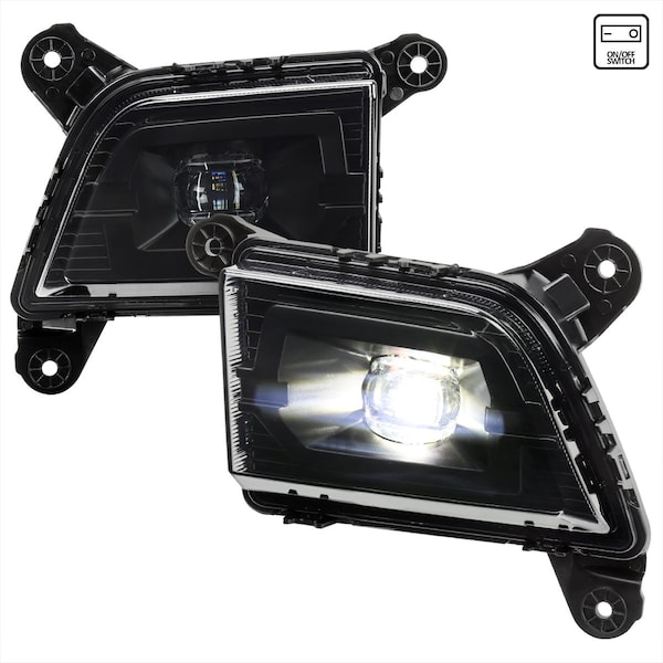 Spec-D Tuning LED FOG LIGHTS WITH CHROME HOUSING AND SMOKED LENS, 2PK LF-SIV1915GLED-DL - main